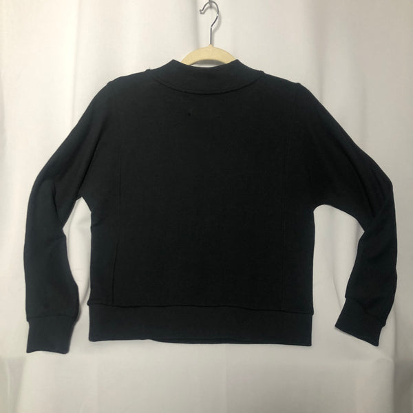 black mock neck sweatshirt