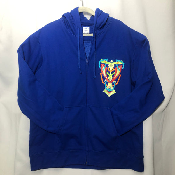 royal blue full zip hoodie sweatshirt