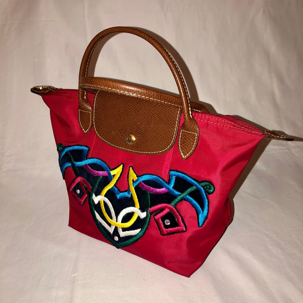 red small handbag