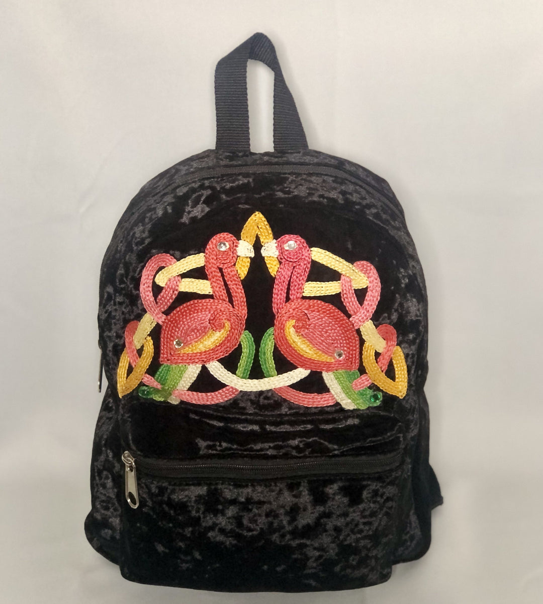 black small crushed velvet backpack – Make It Feision