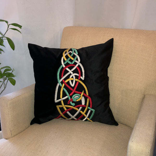 black velvet pillow - L embellishment