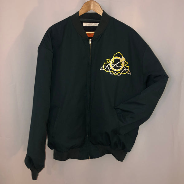 dark green vintage insulated bomber jacket