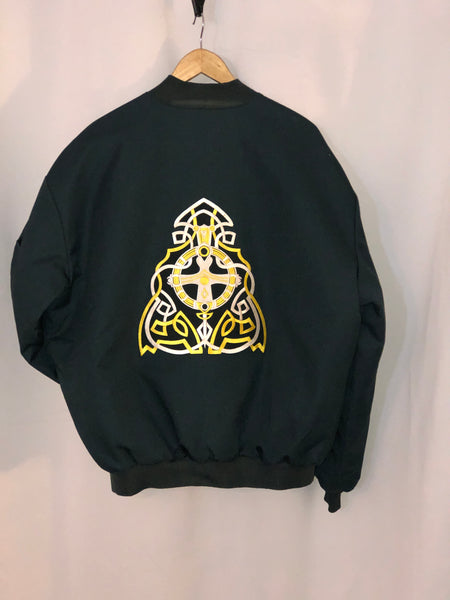 dark green vintage insulated bomber jacket