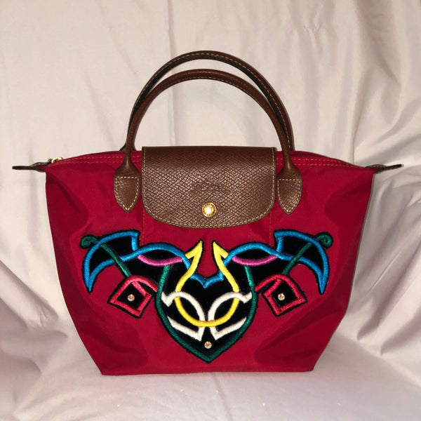 red small handbag