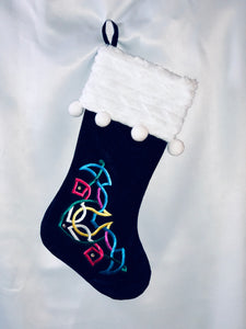 navy Christmas stocking