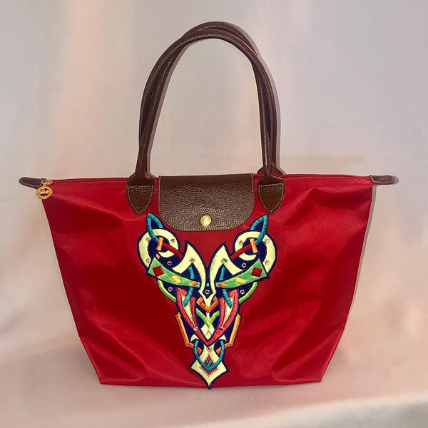 red large tote bag