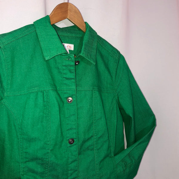 green denim jacket