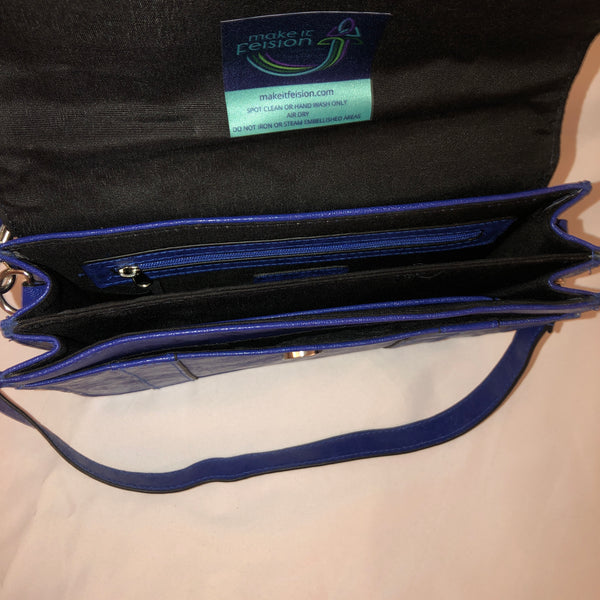 royal blue mini messenger handbag
