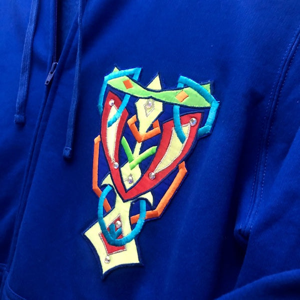 royal blue full zip hoodie sweatshirt