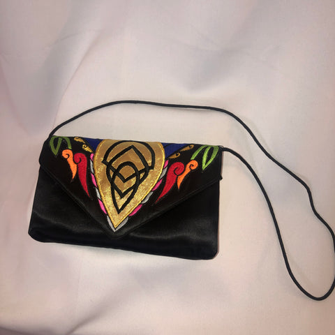 black satin envelope purse