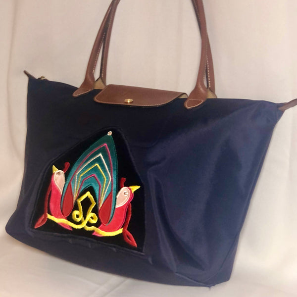 navy large tote bag