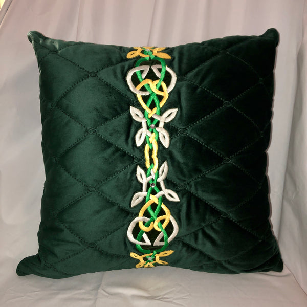 green velvet pillow