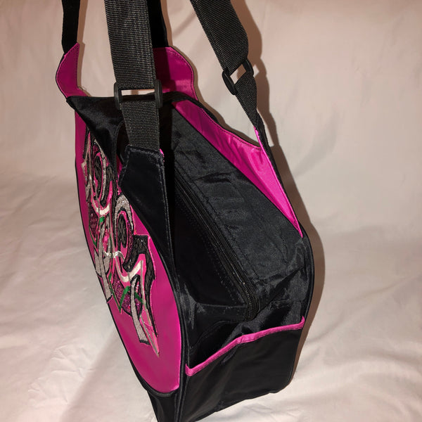pink & black yoga duffel bag
