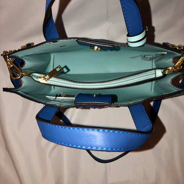 blue sparkle crossbody handbag