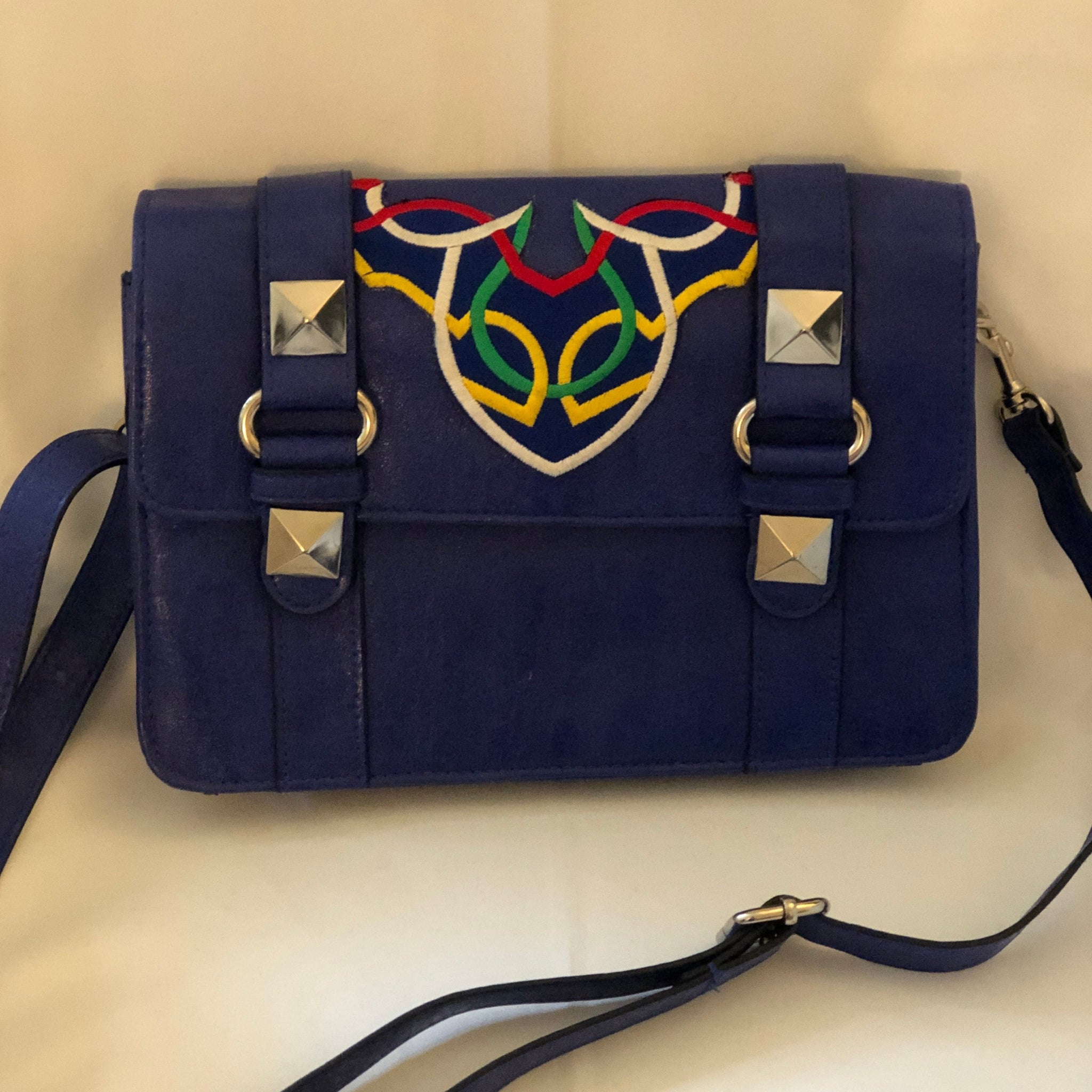 royal blue mini messenger handbag